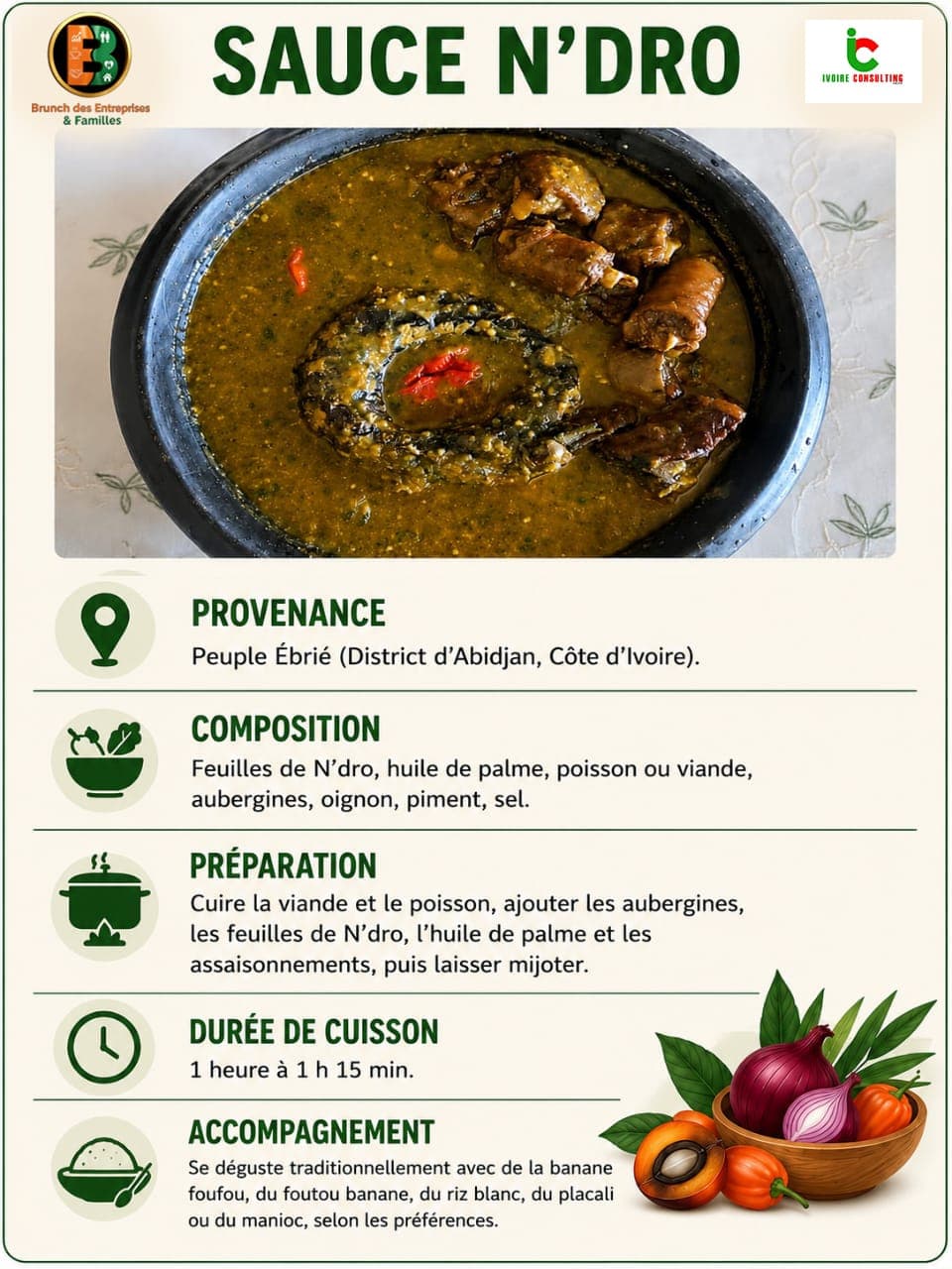 Plat typique du Brunch des Entreprises et des Familles